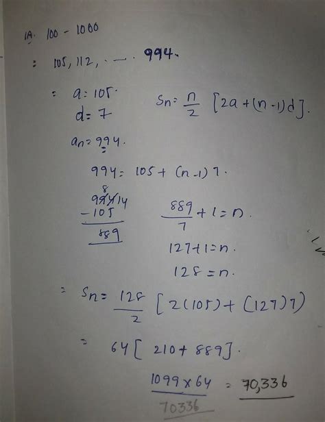 Sum of all the integers between 100 and 1000 which are divisible by 7.